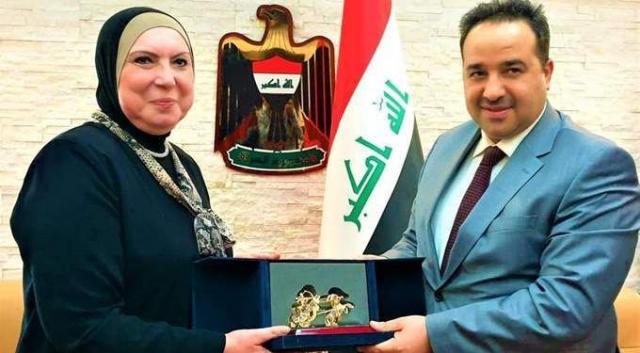 نيفين جامع وزيرة التجارة وعلاء الجبوري وزير التجارة العراقي